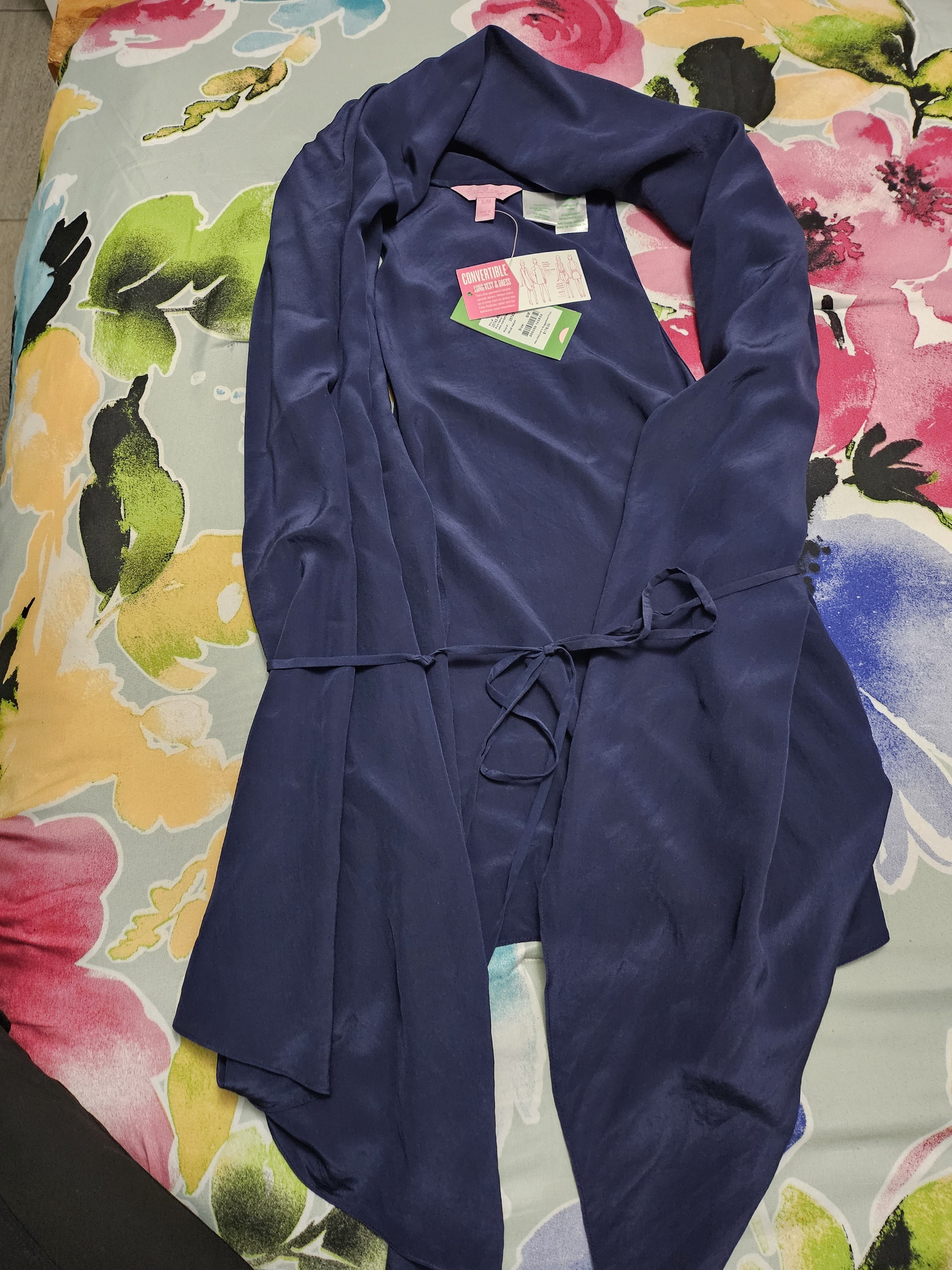 Lilly Pulitzer Nwt Hana Convertible Vest S/M True Navy $178